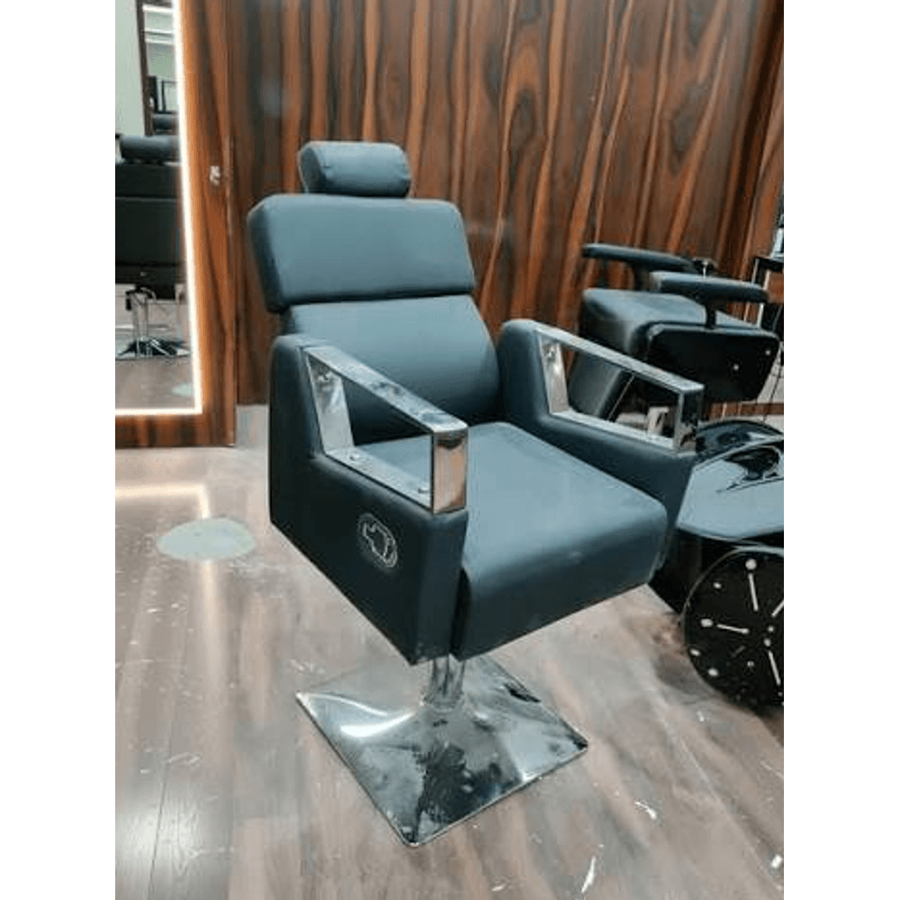 Luxury Heavy-Duty Reclining Barber Chair Dark Brown Leather