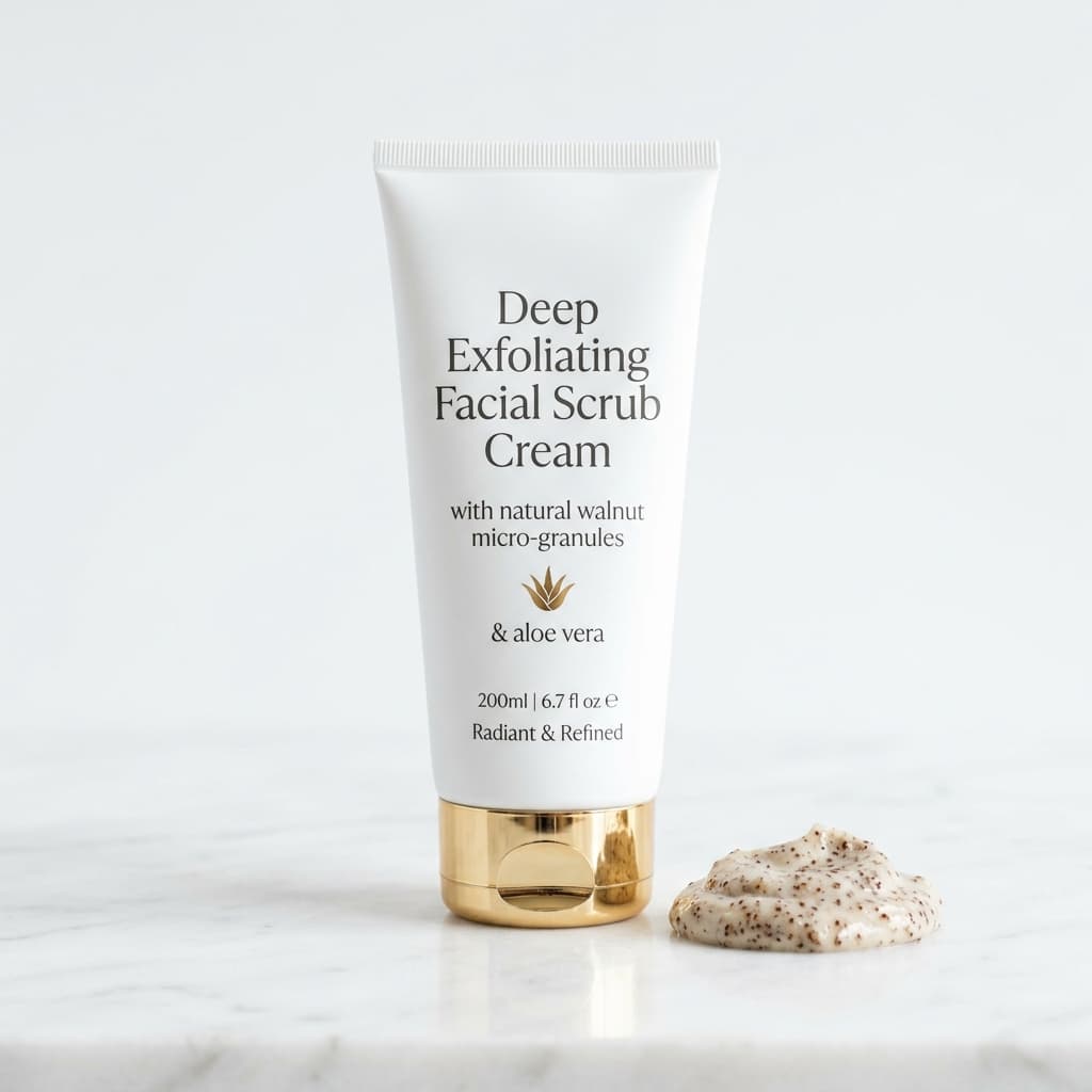 Deep Exfoliating Facial Scrub Cream Tube with Natural Micro-Granules (200ml)