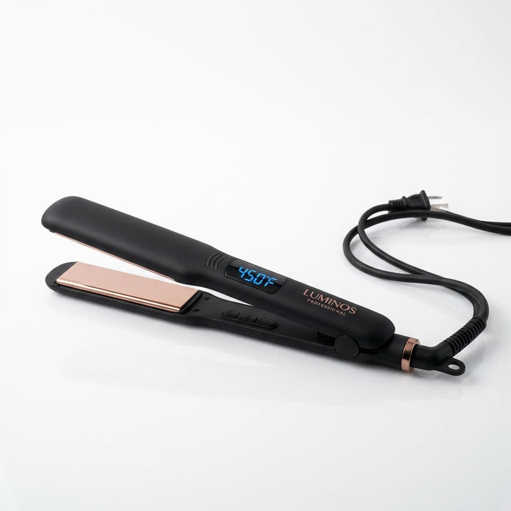 Professional Titanium Ceramic Hair Straightener Flat Iron with Digital LCD